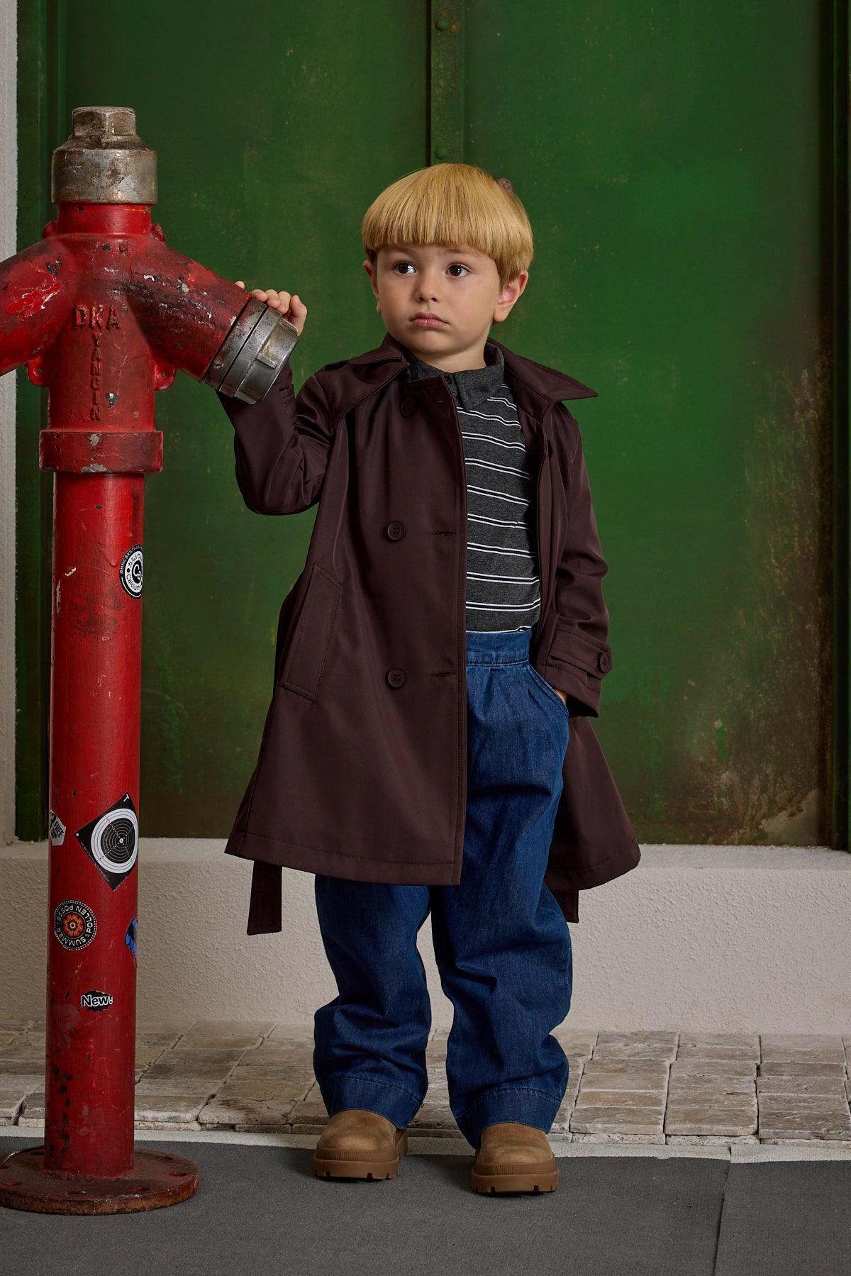 Kruvaze Kesim Trençkot Acı Kahve