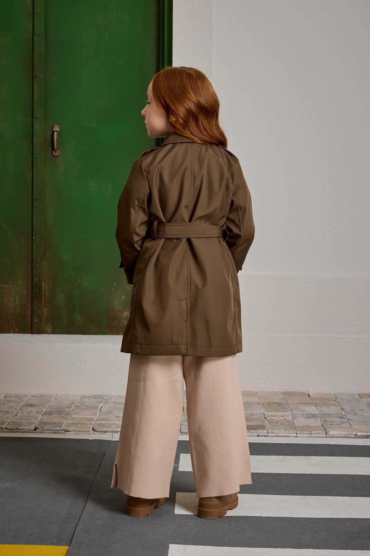 Kruvaze Kesim Trençkot Haki