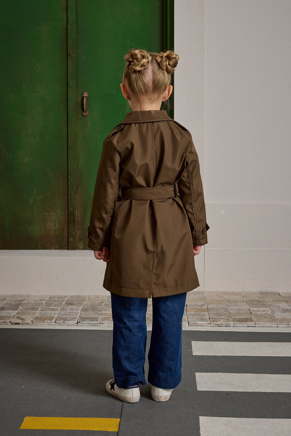 Kruvaze Kesim Trençkot Haki