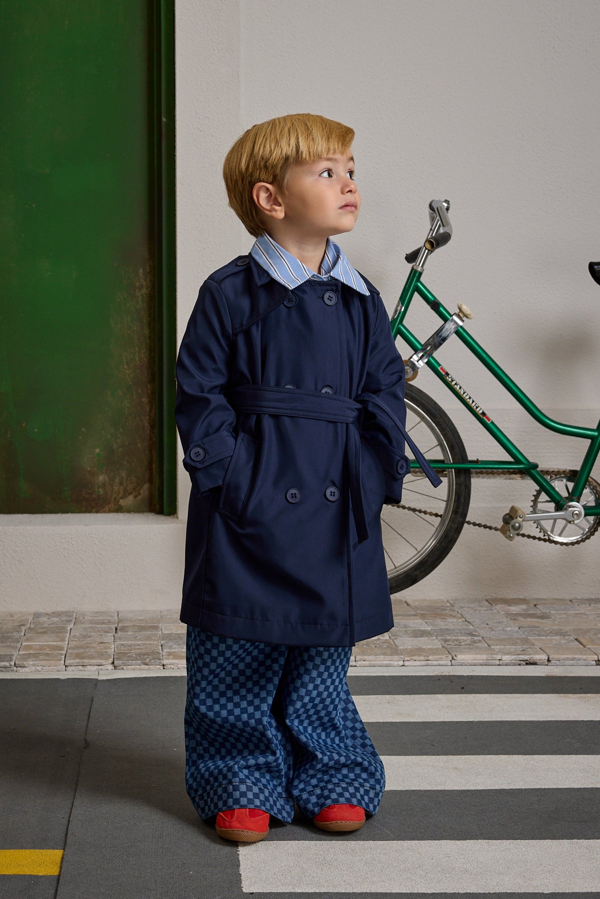 Kruvaze Kesim Trençkot Lacivert