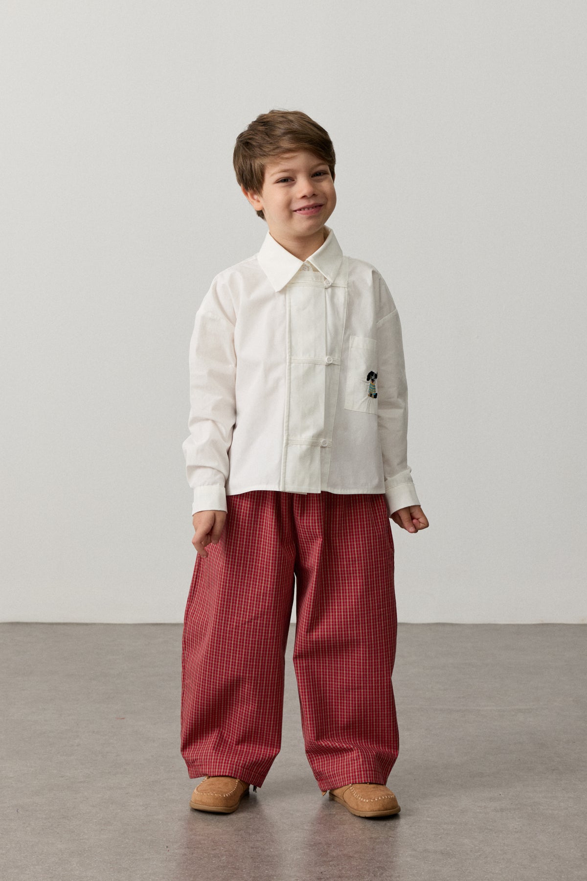 Nakışlı Geniş Patlı Gömlek Beyaz