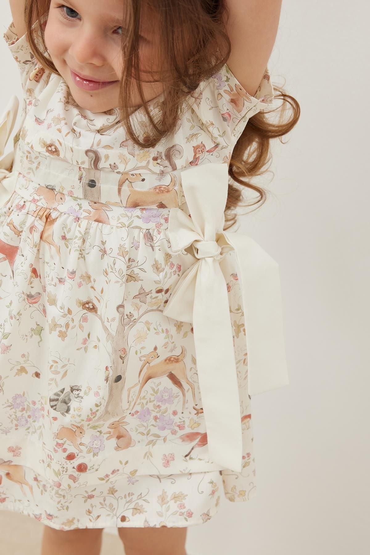 Ribbed Dress with Beige Pattern