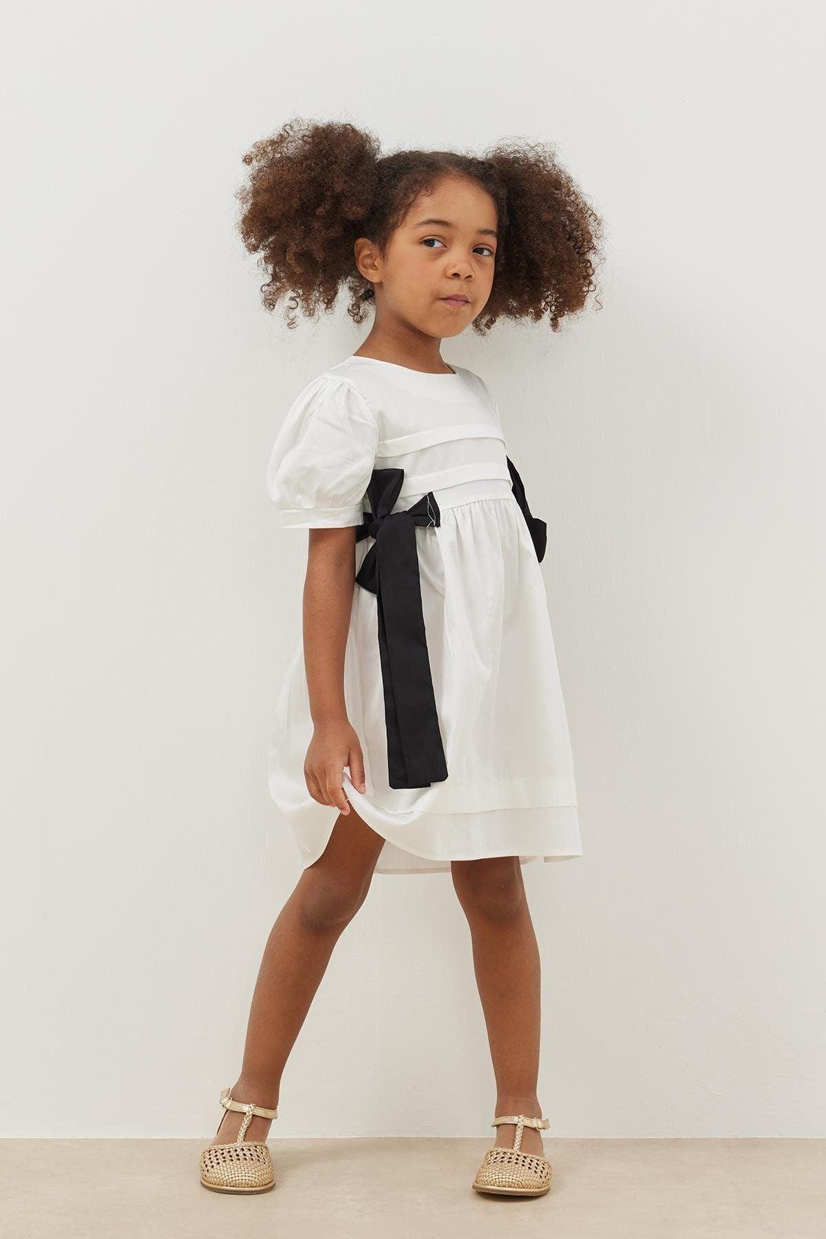 Nervürlü Elbise Ekru