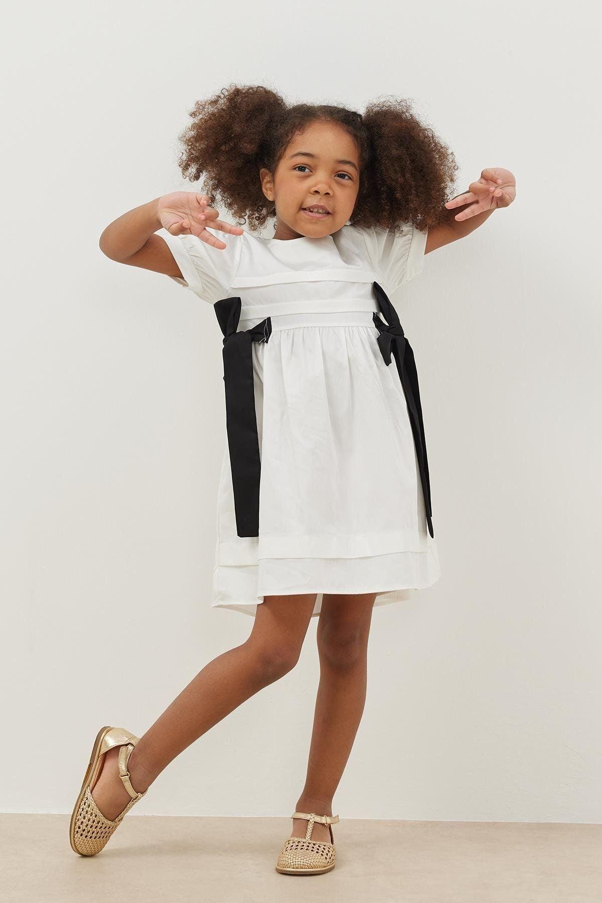 Nervürlü Elbise Ekru