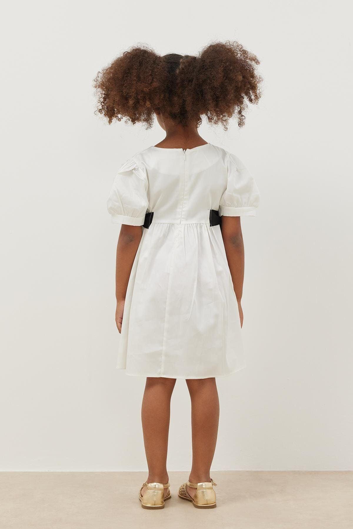 Nervürlü Elbise Ekru