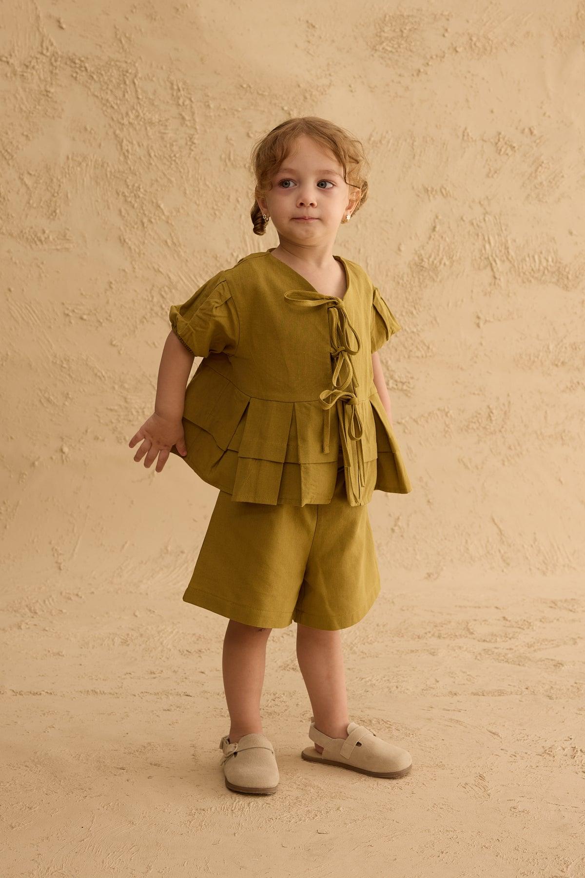 Ribbed Kimono Set Oil Green