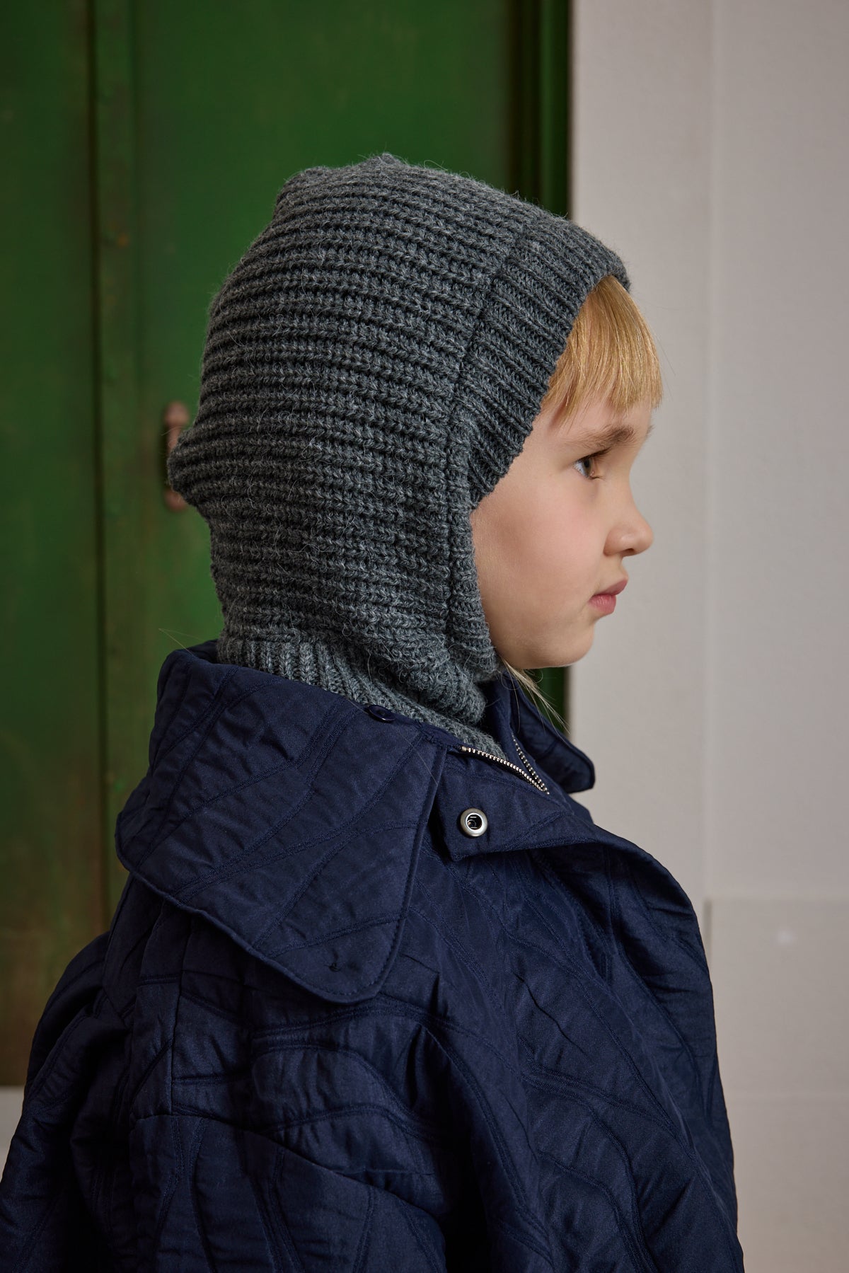 Knitted Kids Balaclava Beanie Anthracite
