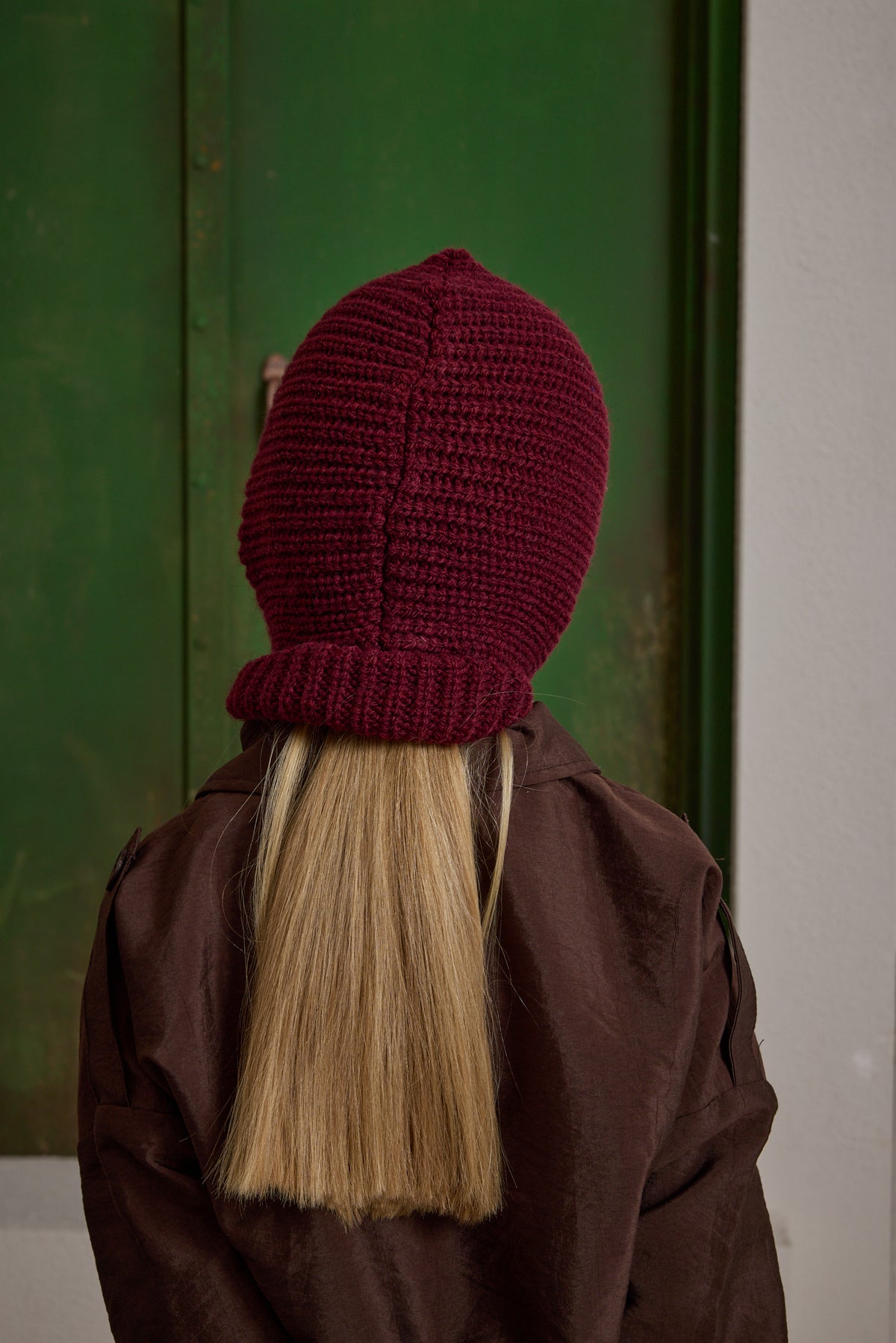 Örme Çocuk Balaclava Bere Bordo