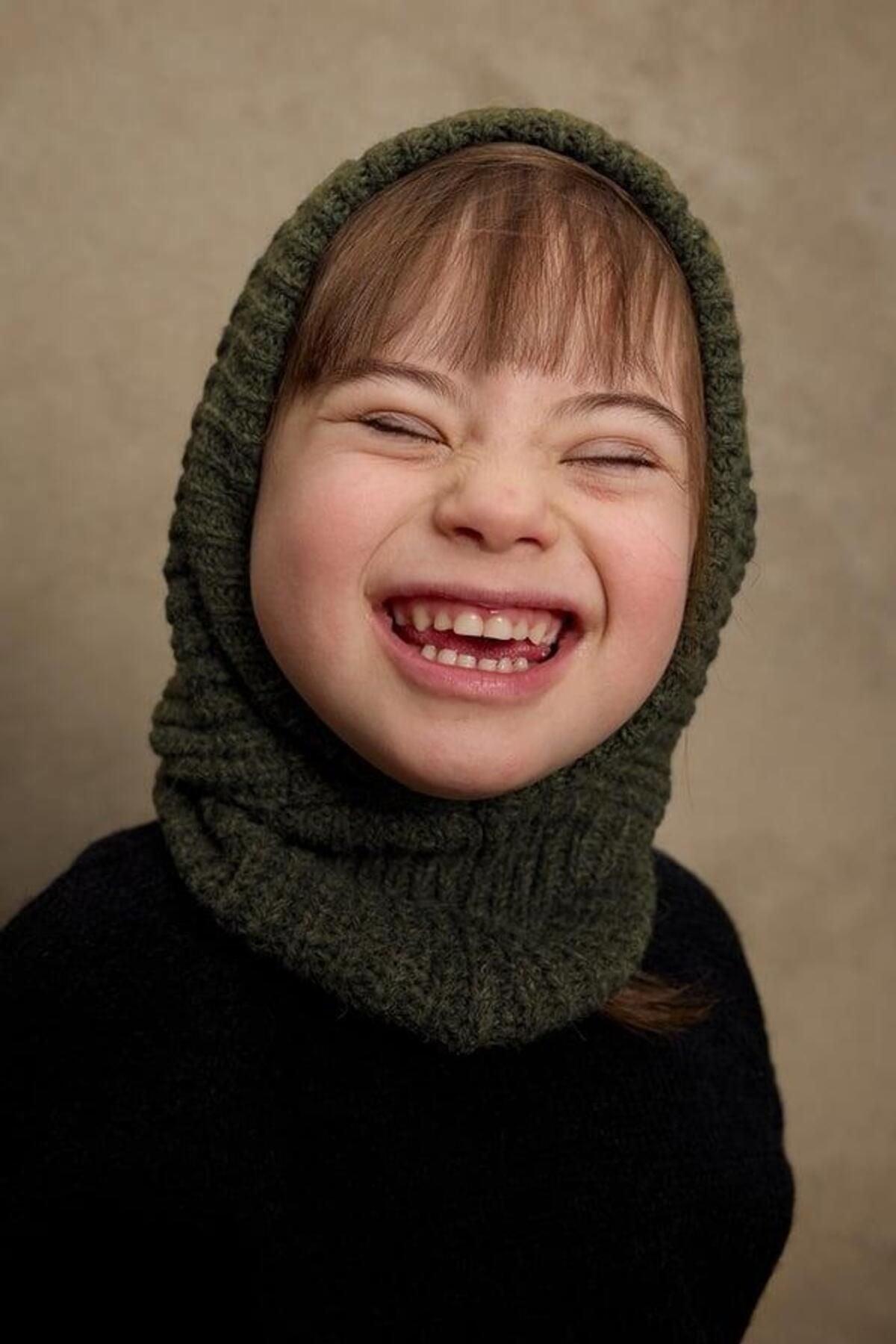 Knitted Kids Balaclava Beanie Khaki