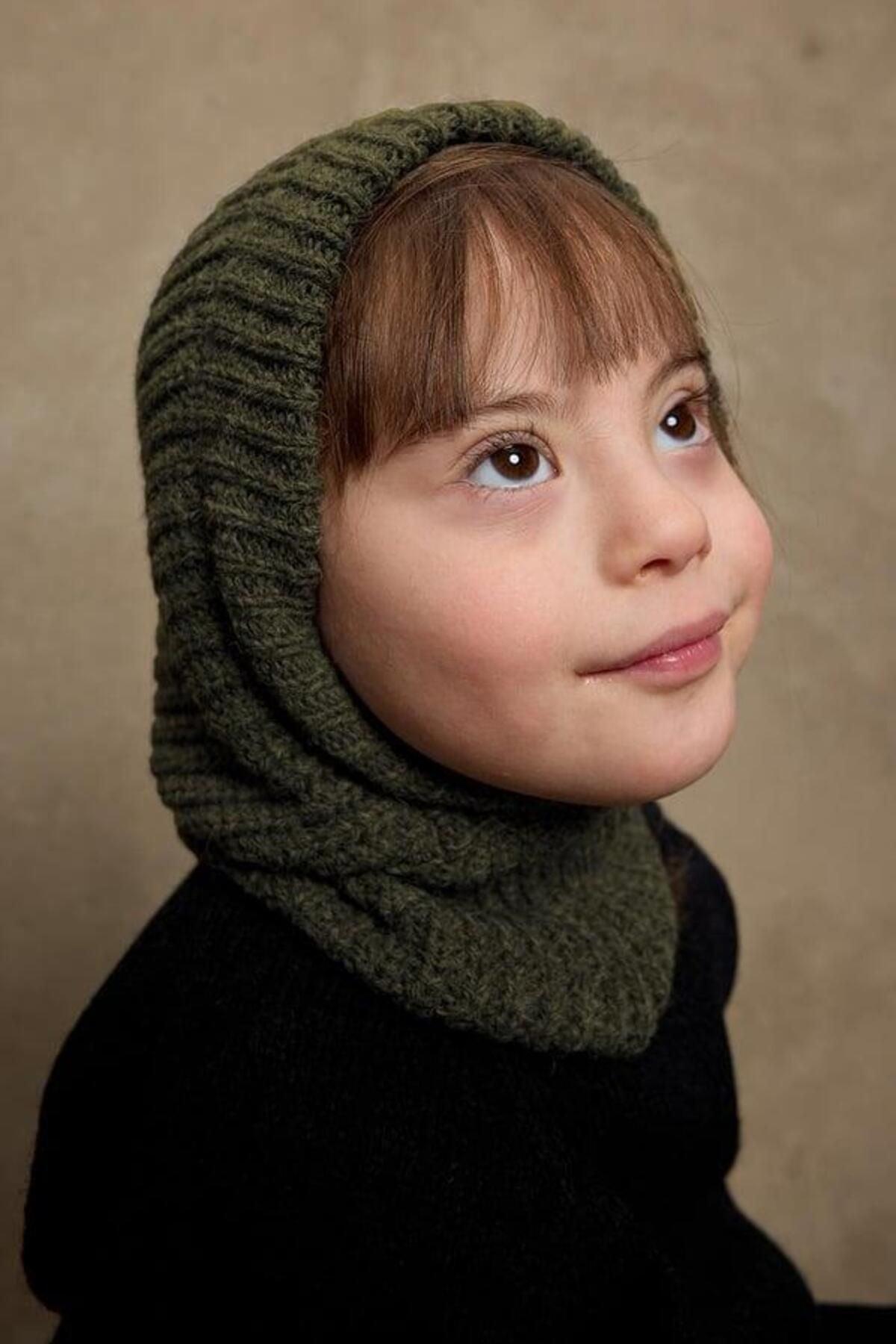 Örme Çocuk Balaclava Bere Haki