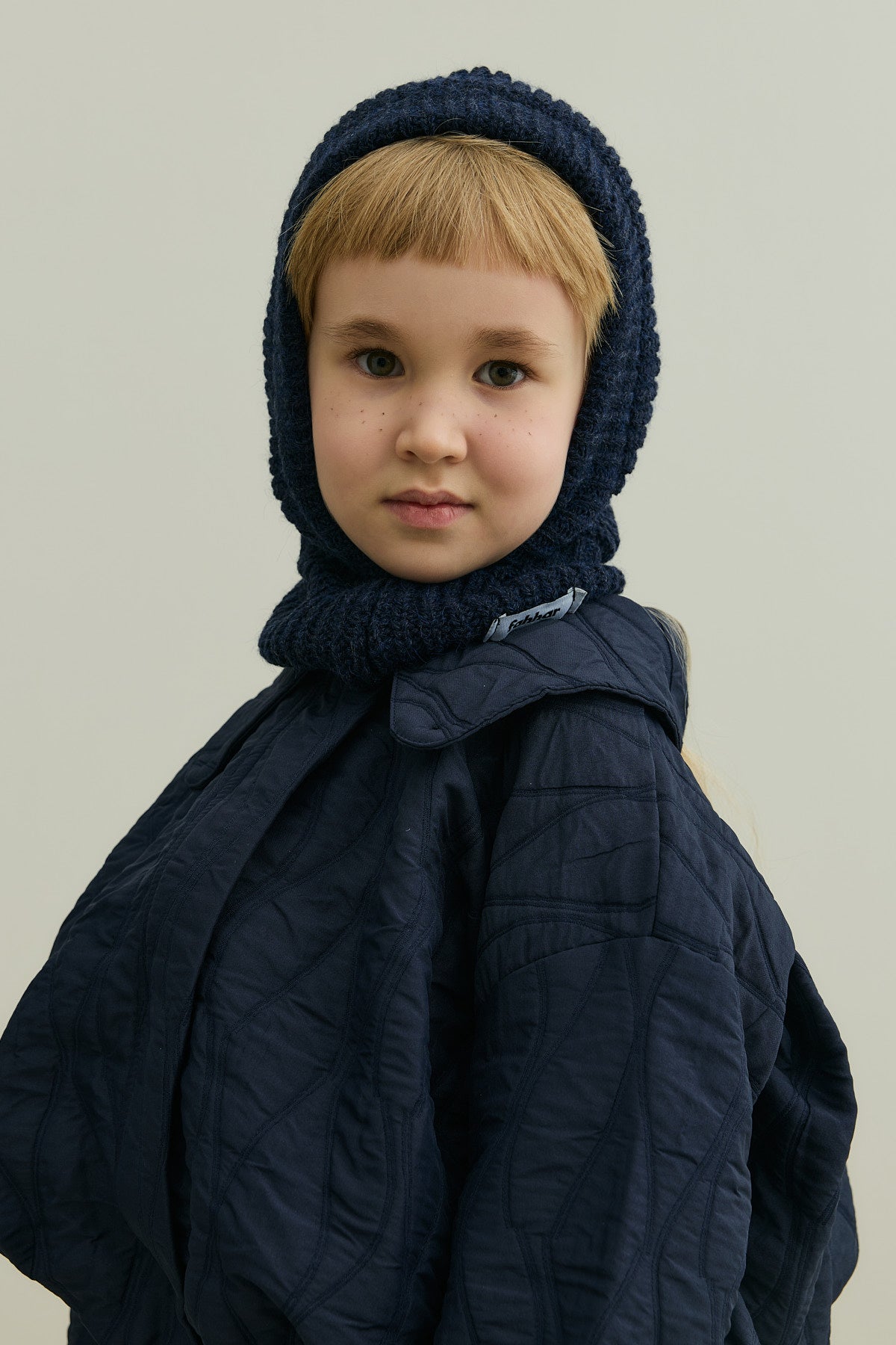 Knitted Kids Balaclava Beanie Navy Blue