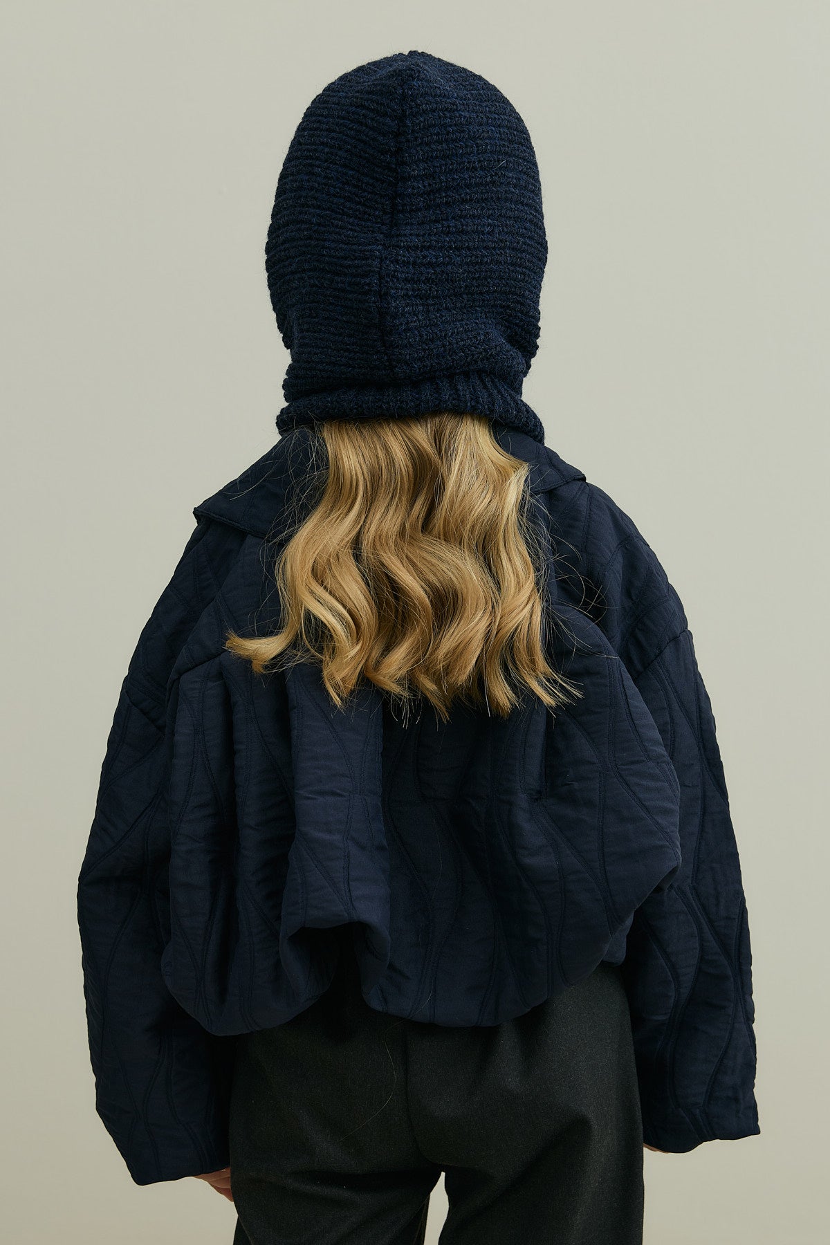 Knitted Kids Balaclava Beanie Navy Blue