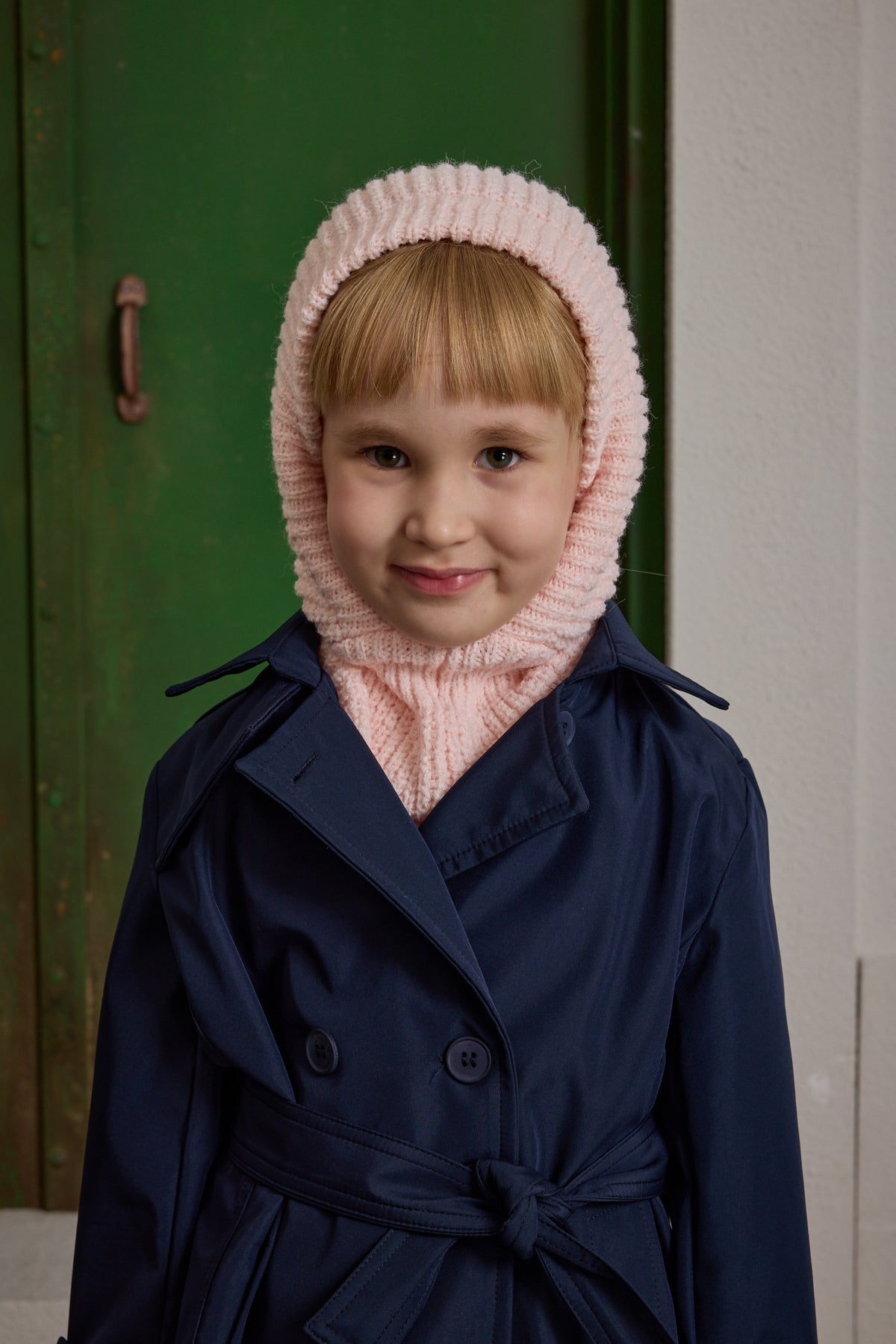 Knitted Kids Balaclava Beanie Pink