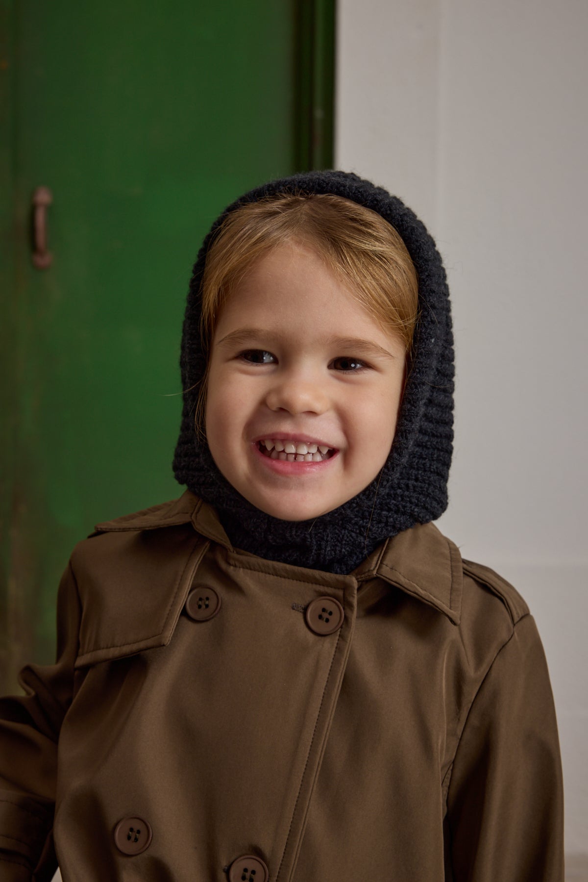 Knitted Kids Balaclava Beanie Black