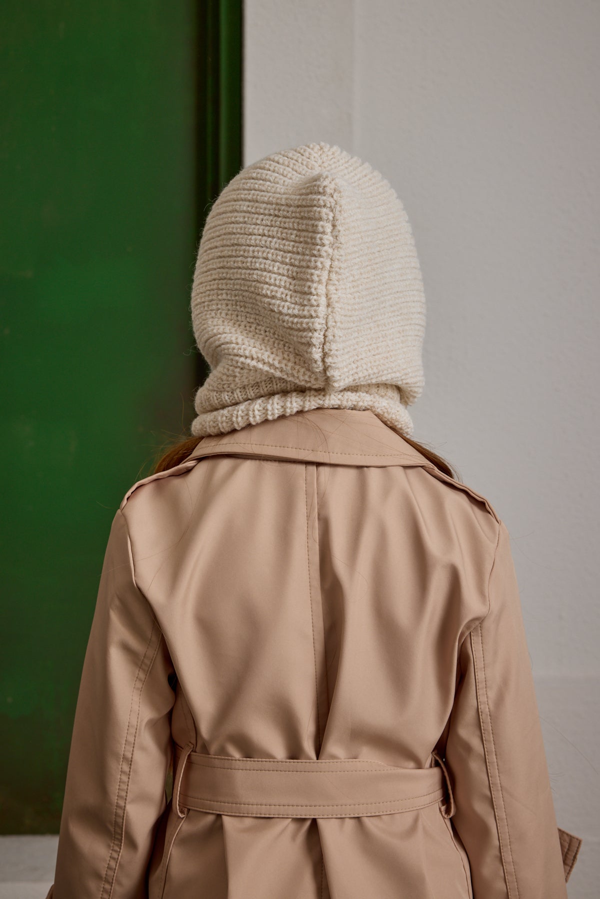 Knitted Kids Balaclava Beanie Stone