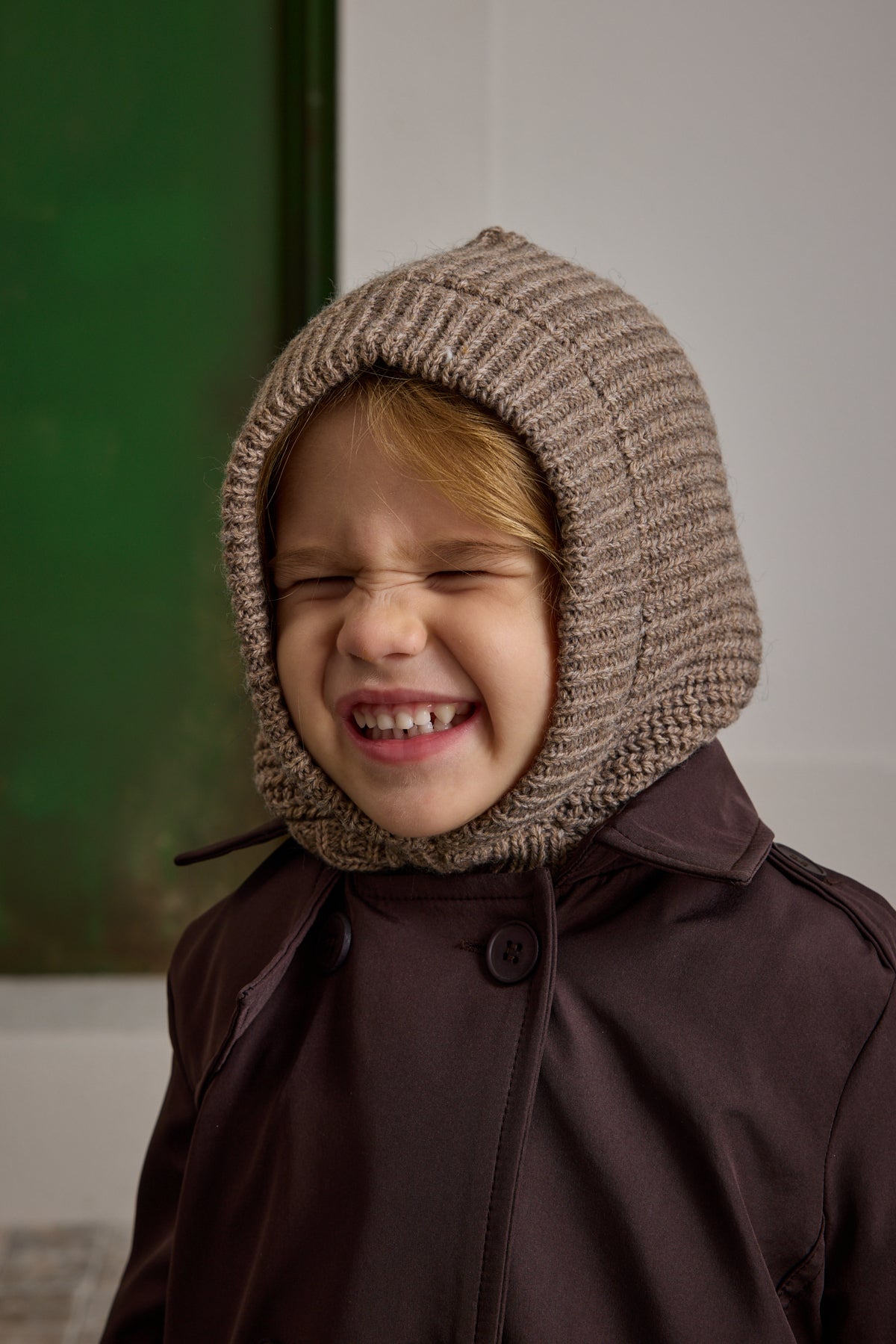 Örme Çocuk Balaclava Bere Vizon