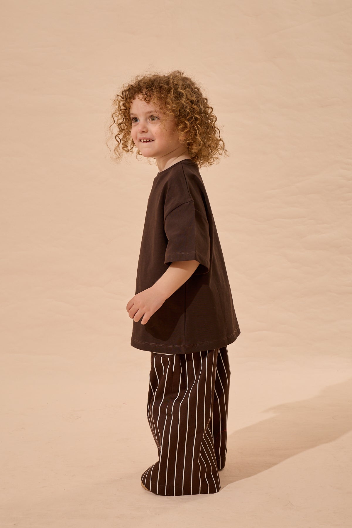 Oversize Basic Tişört Kahverengi