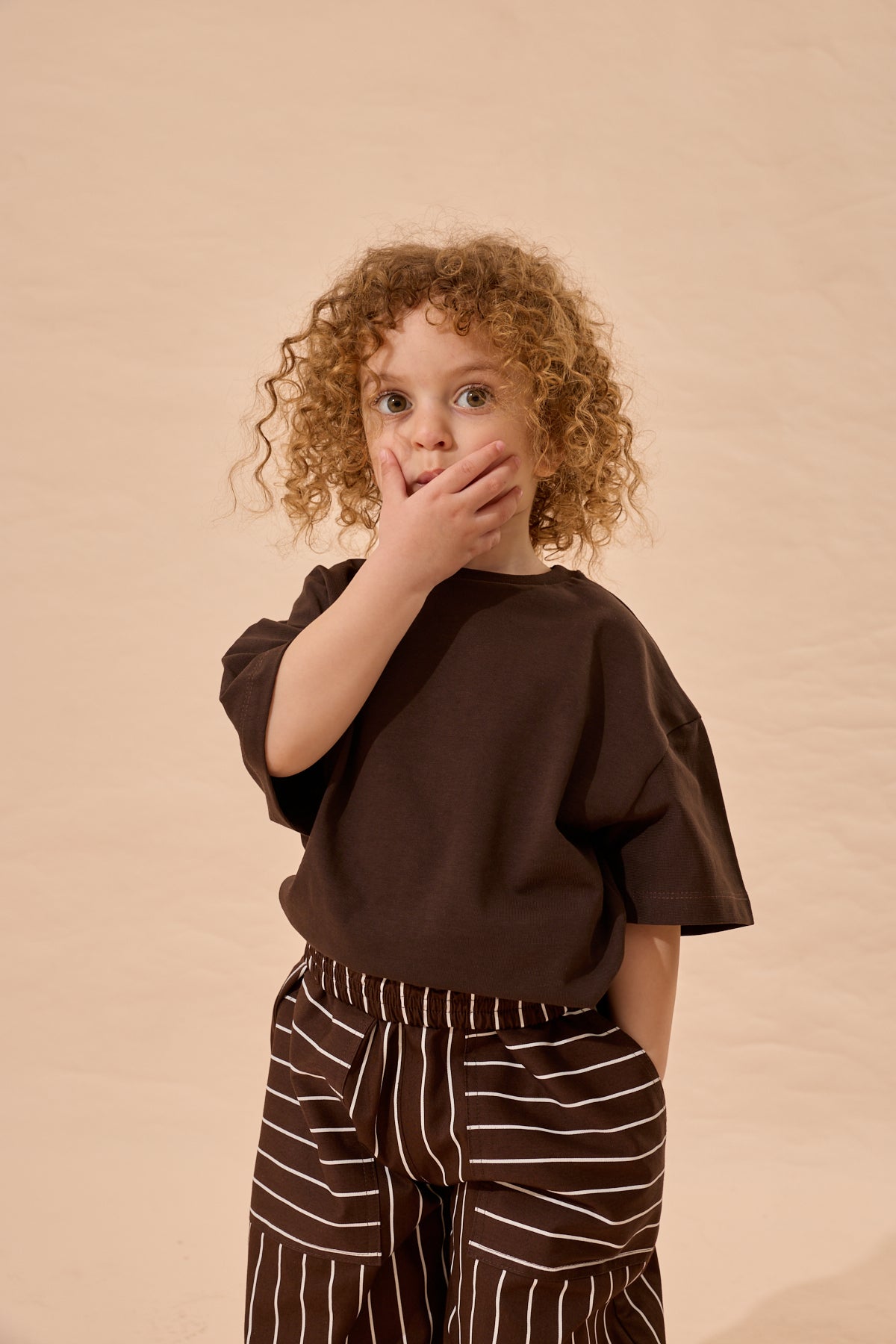 Oversize Basic Tişört Kahverengi