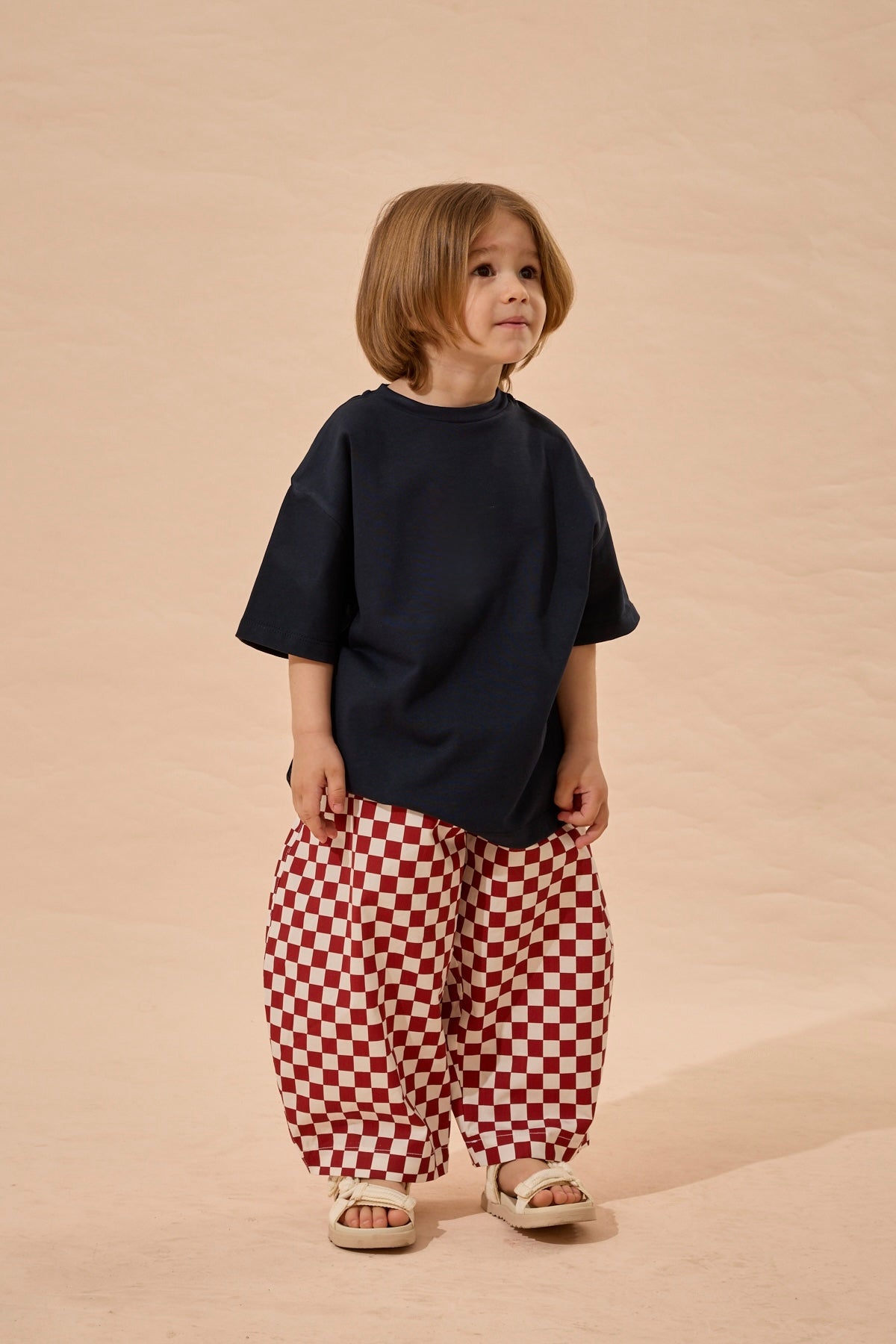 Oversize Basic Tişört Lacivert