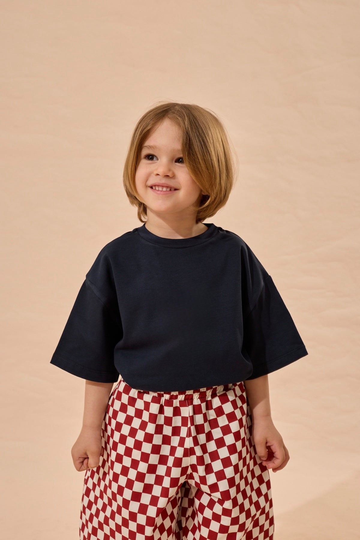 Oversize Basic Tişört Lacivert