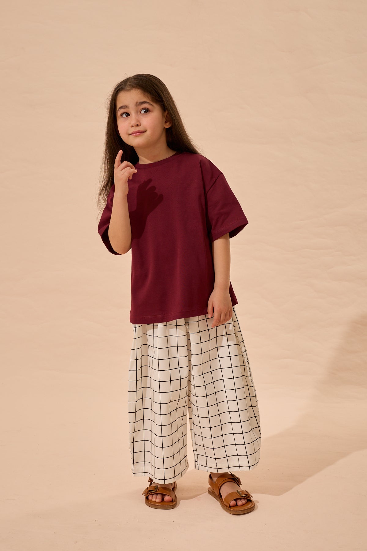 Oversize Basic Tişört Mürdüm