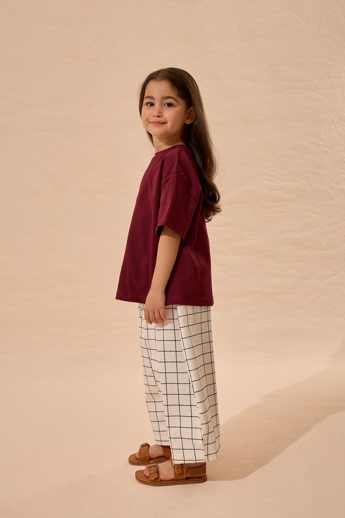 Oversize Basic Tişört Mürdüm