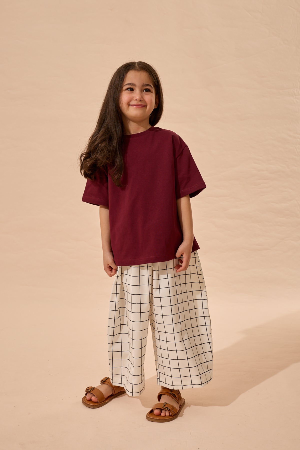 Oversize Basic Tişört Mürdüm