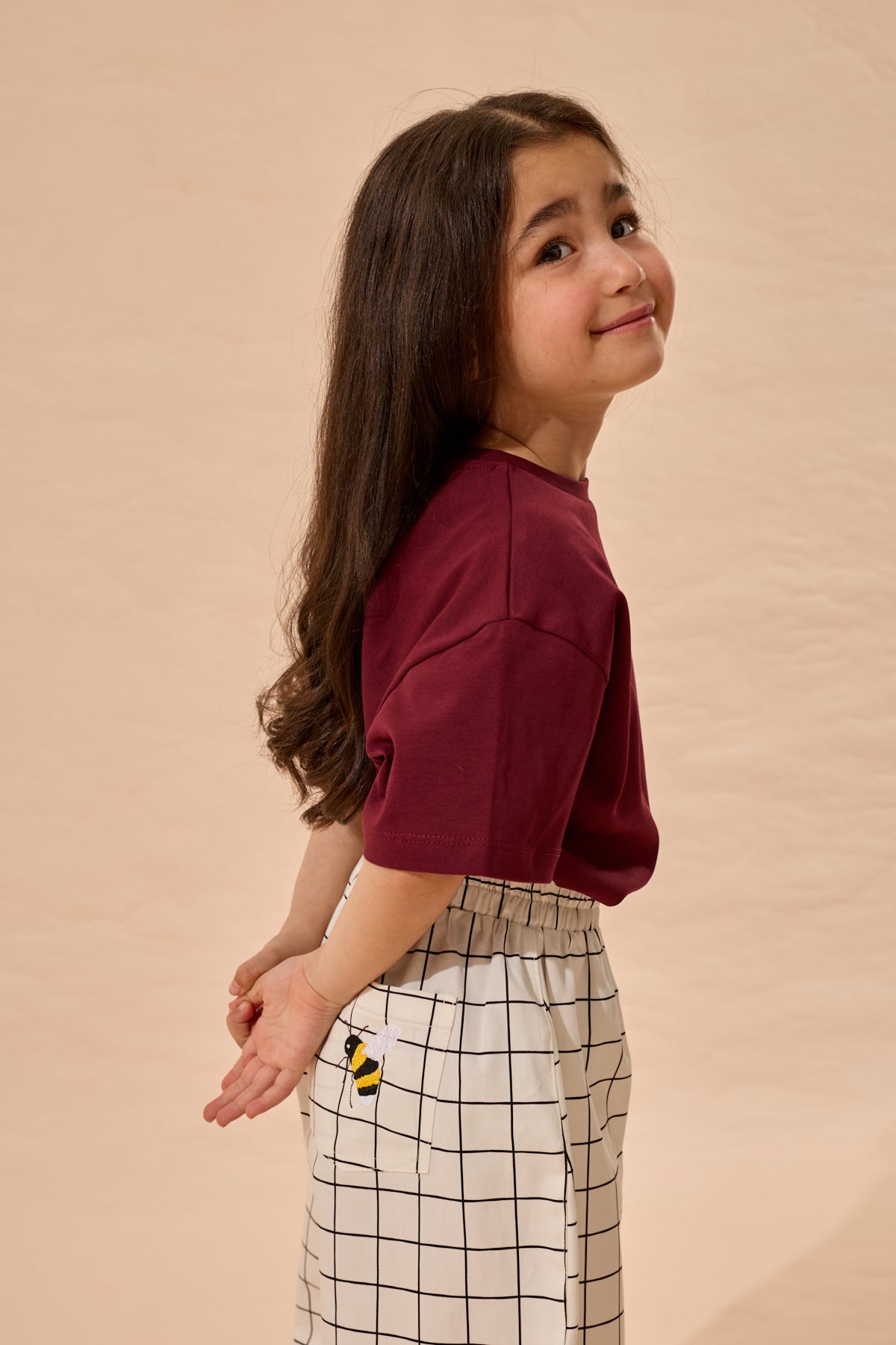 Oversize Basic Tişört Mürdüm