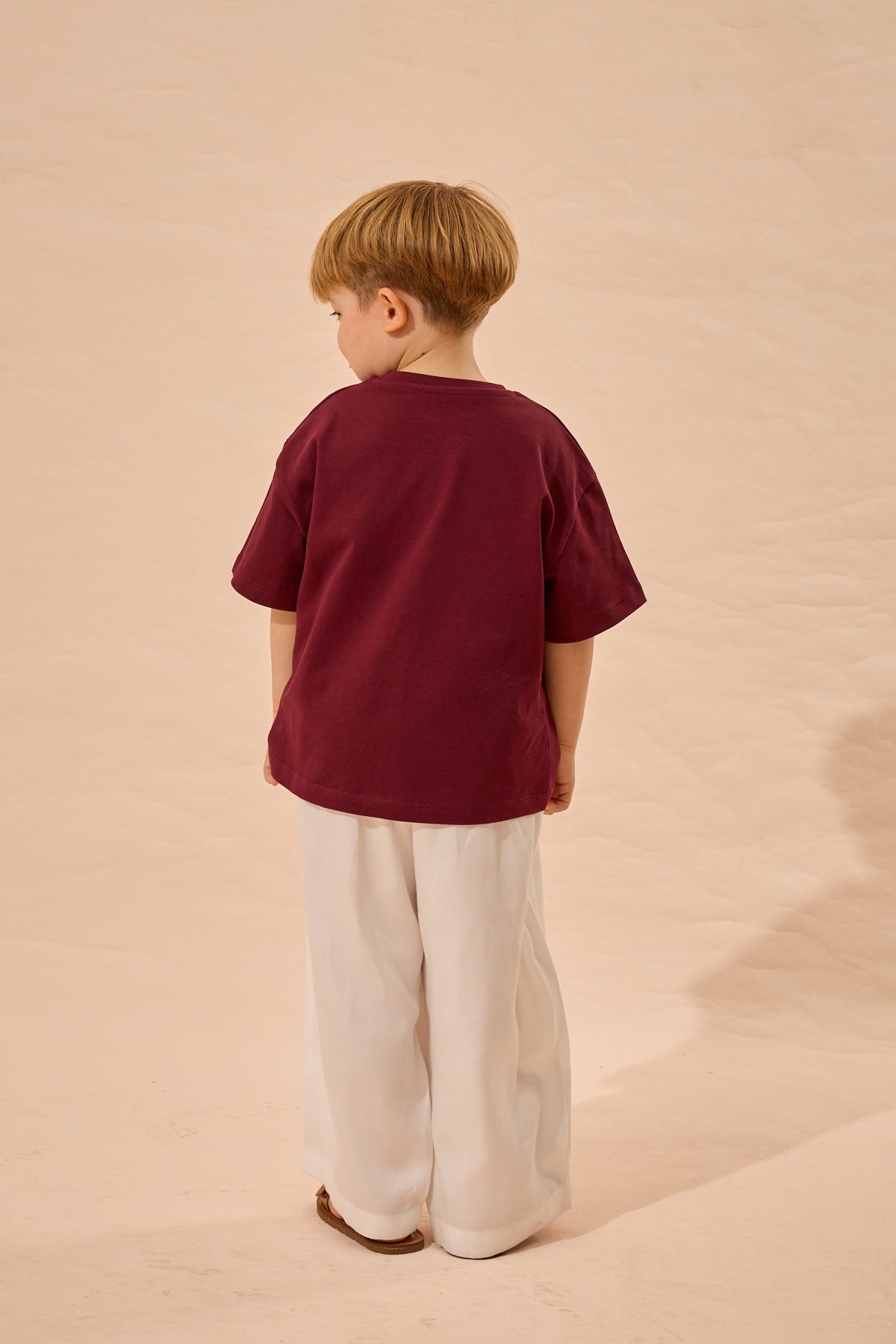 Oversize Basic Tişört Mürdüm