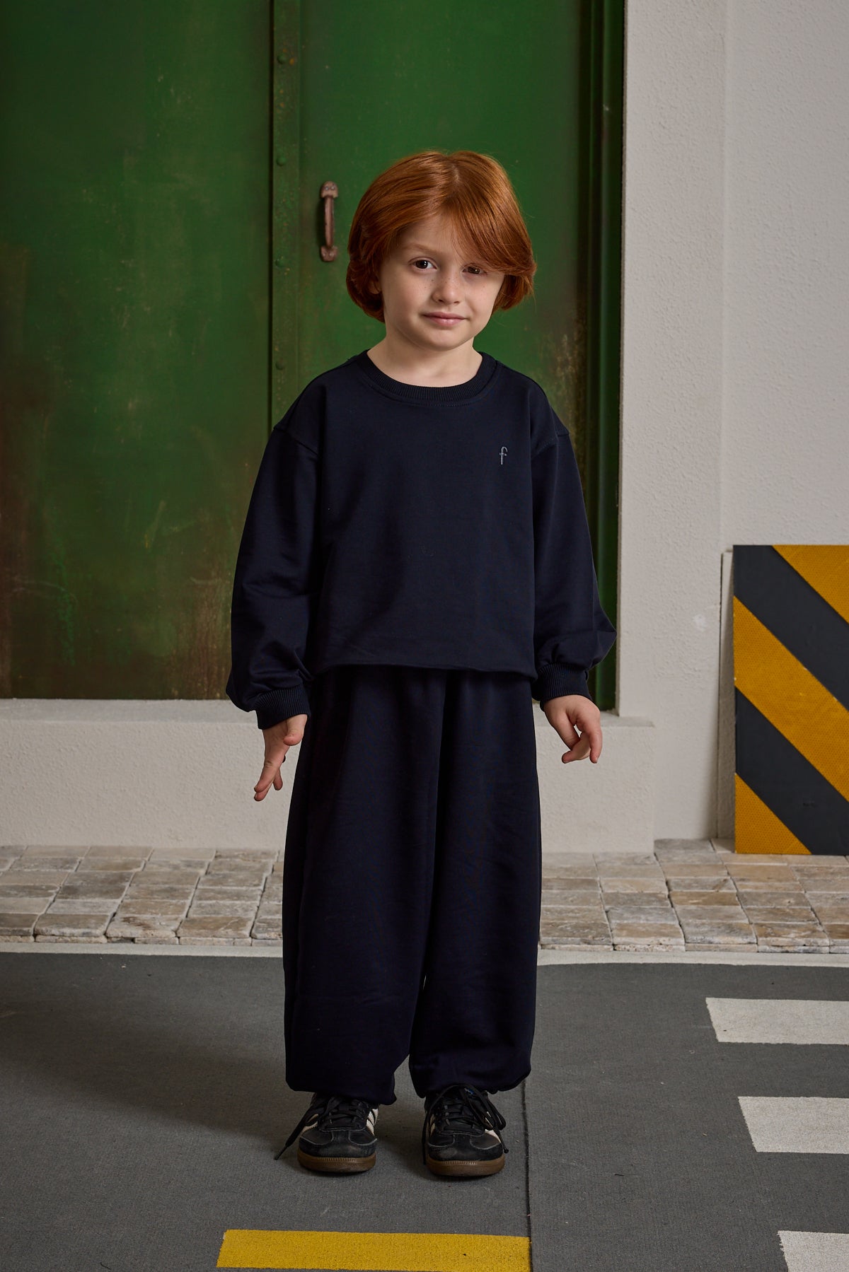 Oversize Baskılı Eşofman Takımı Lacivert