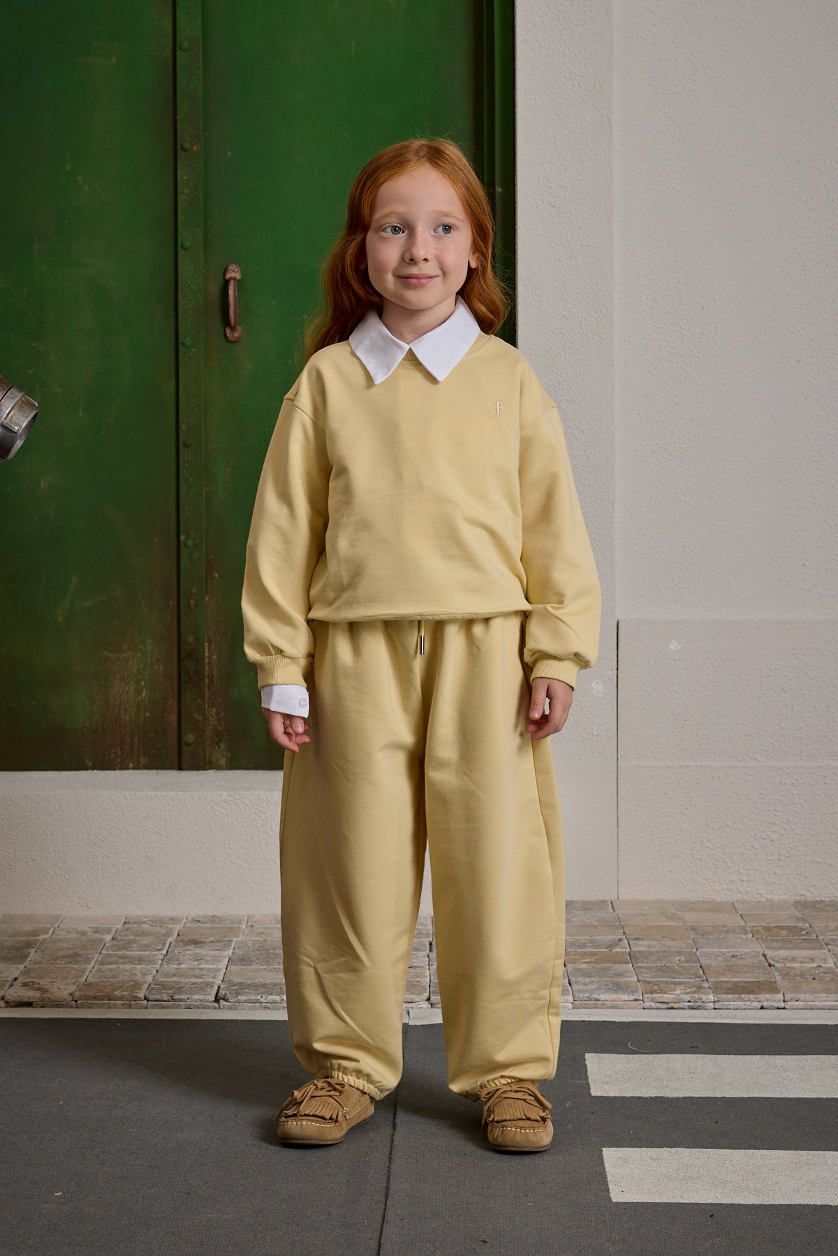 Oversize Baskılı Eşofman Takımı Sarı