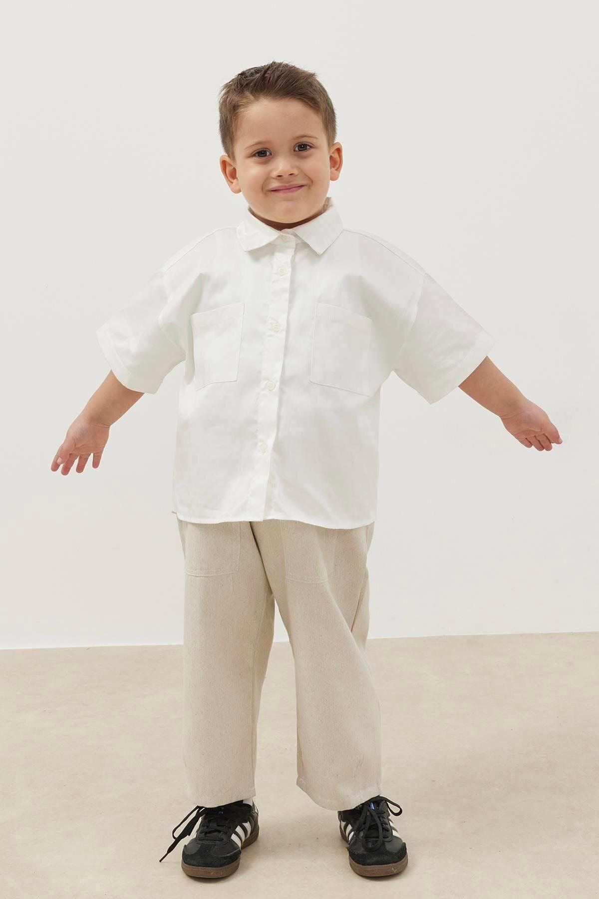 Oversize Gömlek Ekru