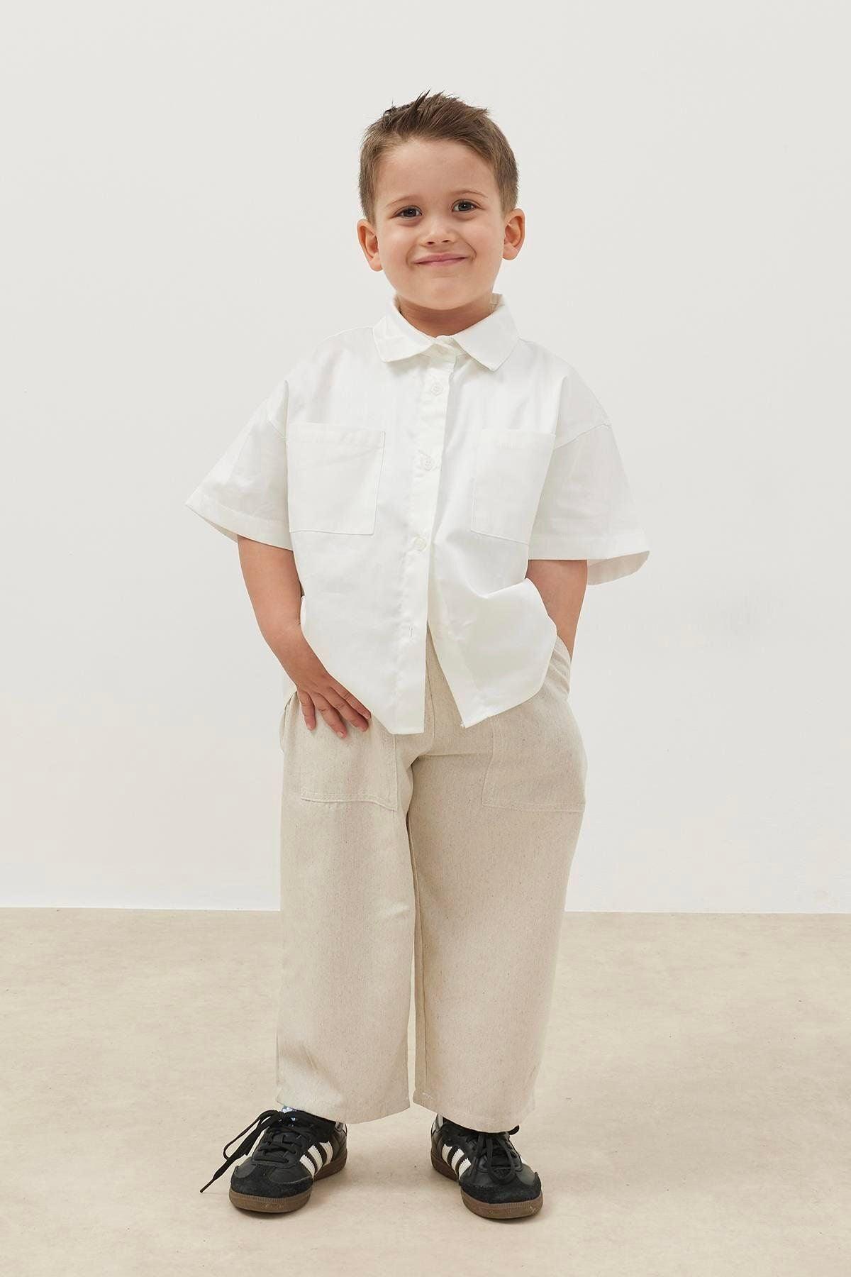 Oversize Gömlek Ekru