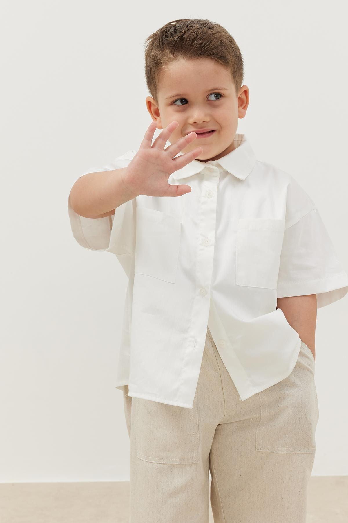 Oversize Gömlek Ekru