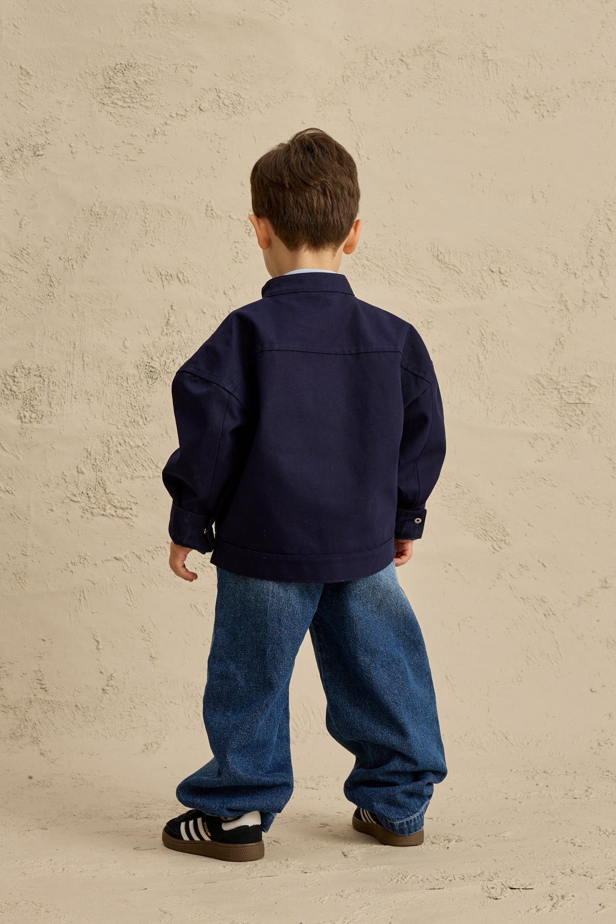 Oversize Kanvas Ceket Lacivert