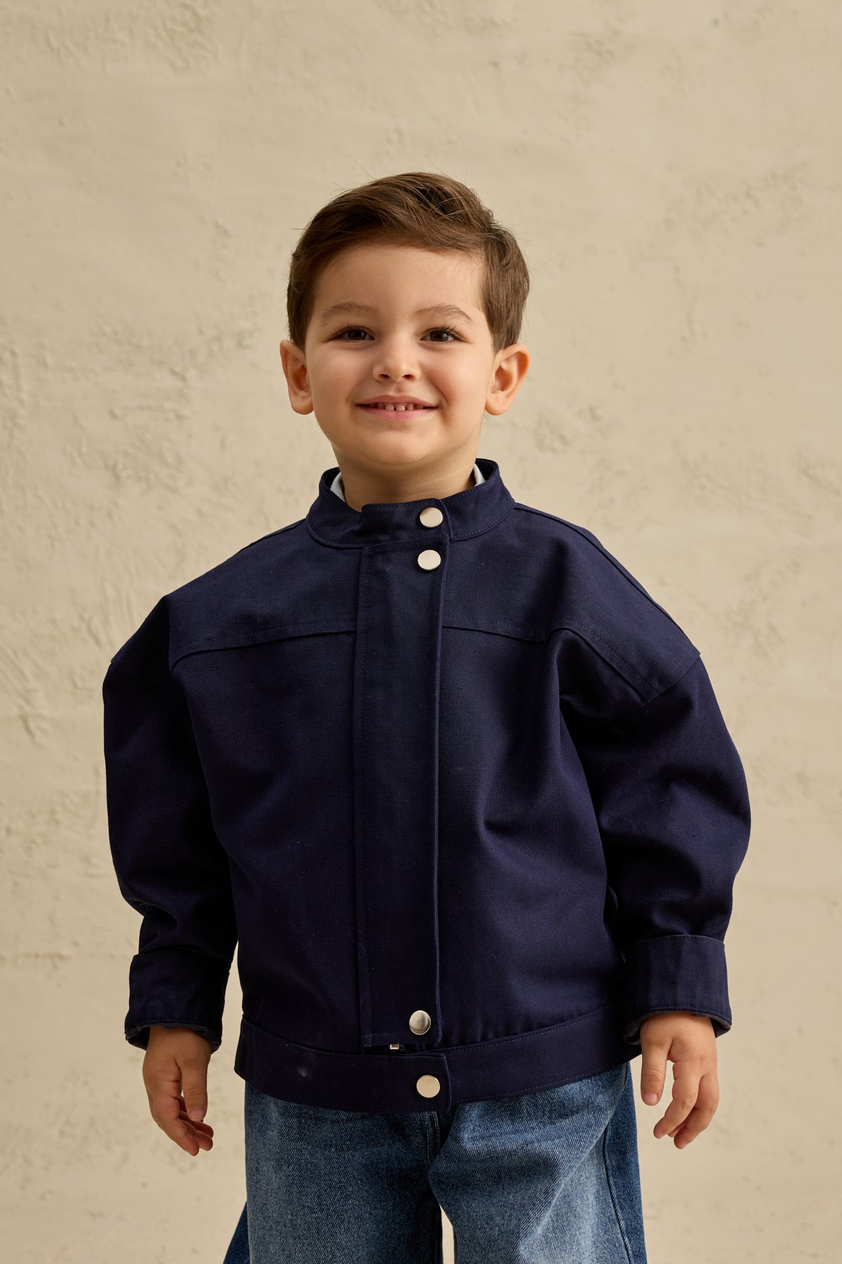 Oversize Kanvas Ceket Lacivert