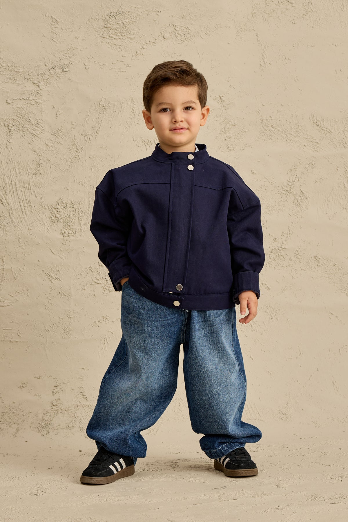 Oversize Kanvas Ceket Lacivert