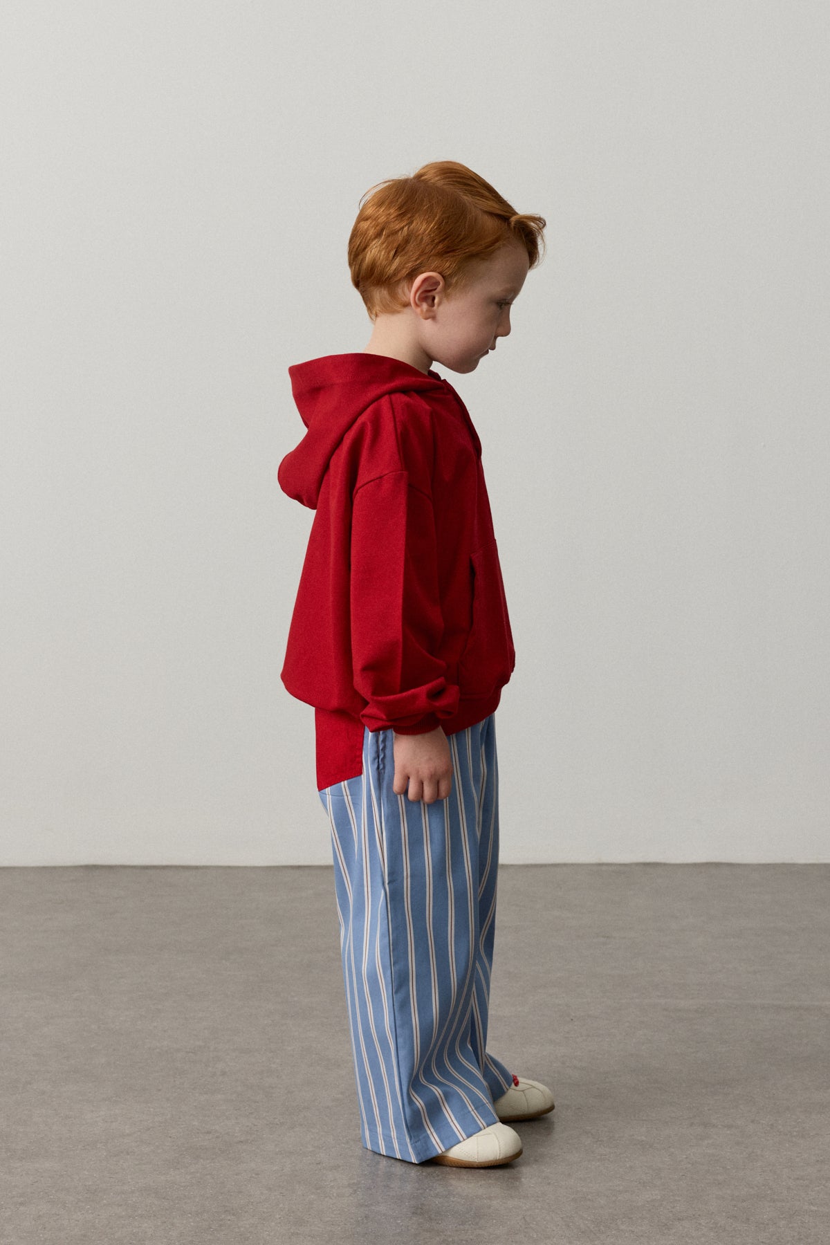 Oversize Kapüşonlu Nakışlı Sweatshirt Kırmızı