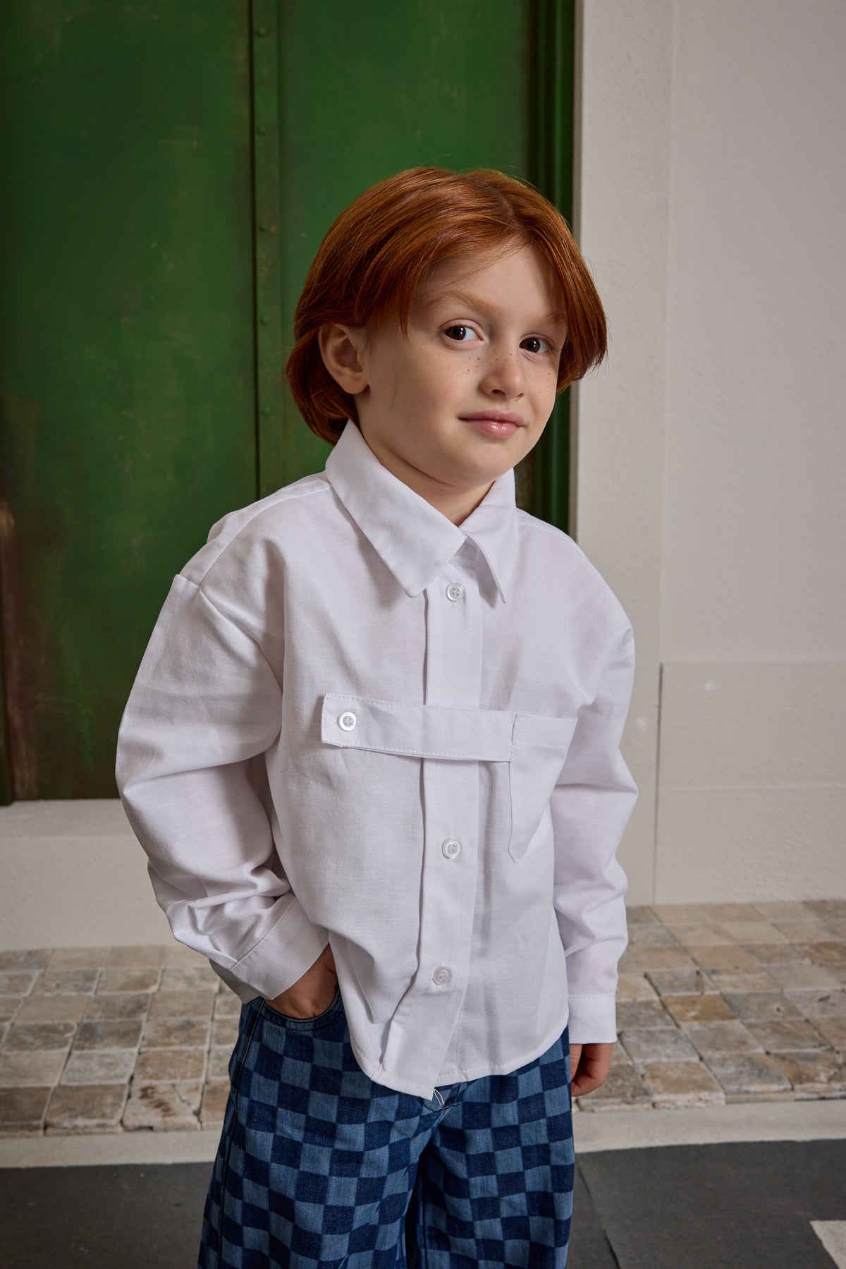 Oversize Oxford Gömlek Ekru