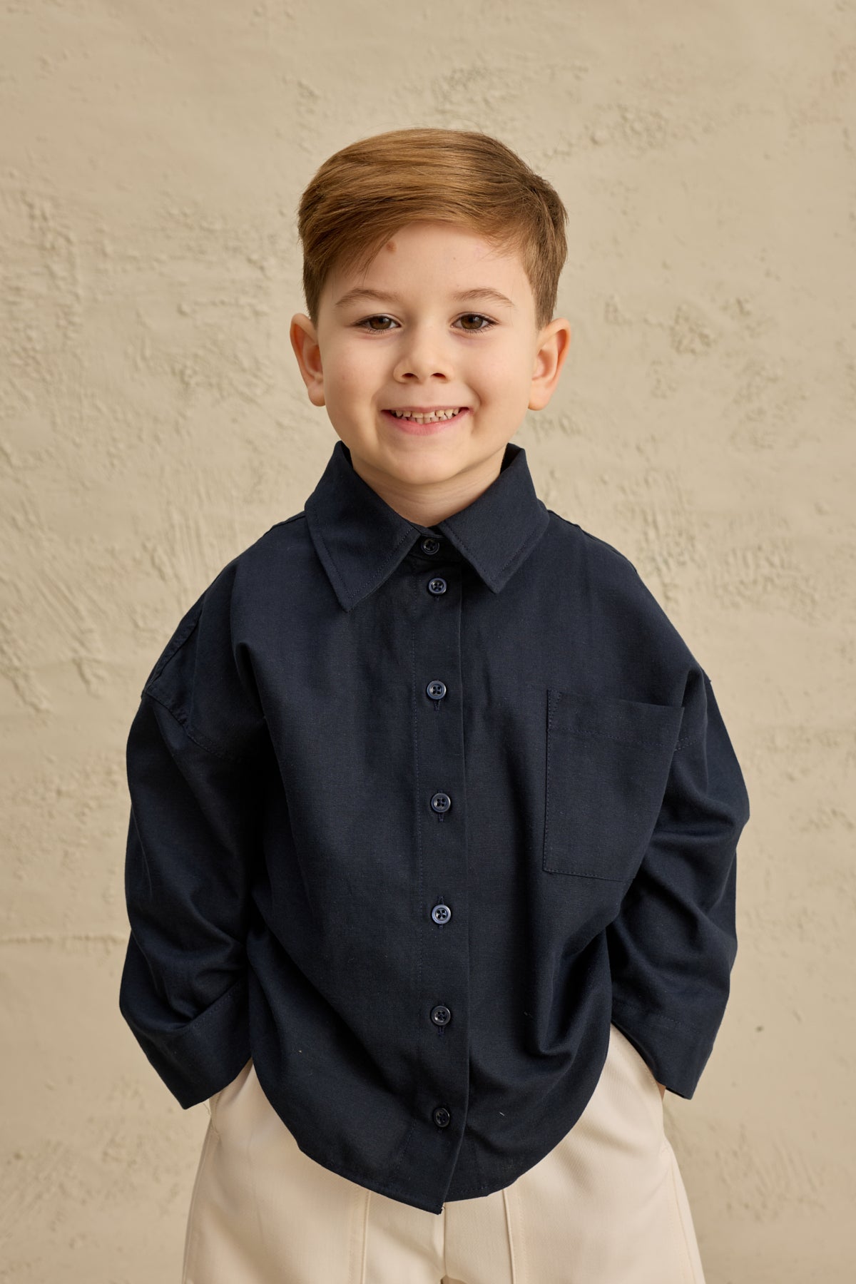 Oversize Oxford Gömlek Lacivert