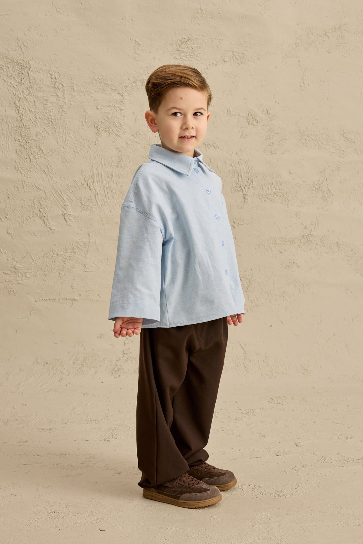 Oversize Oxford Gömlek Mavi