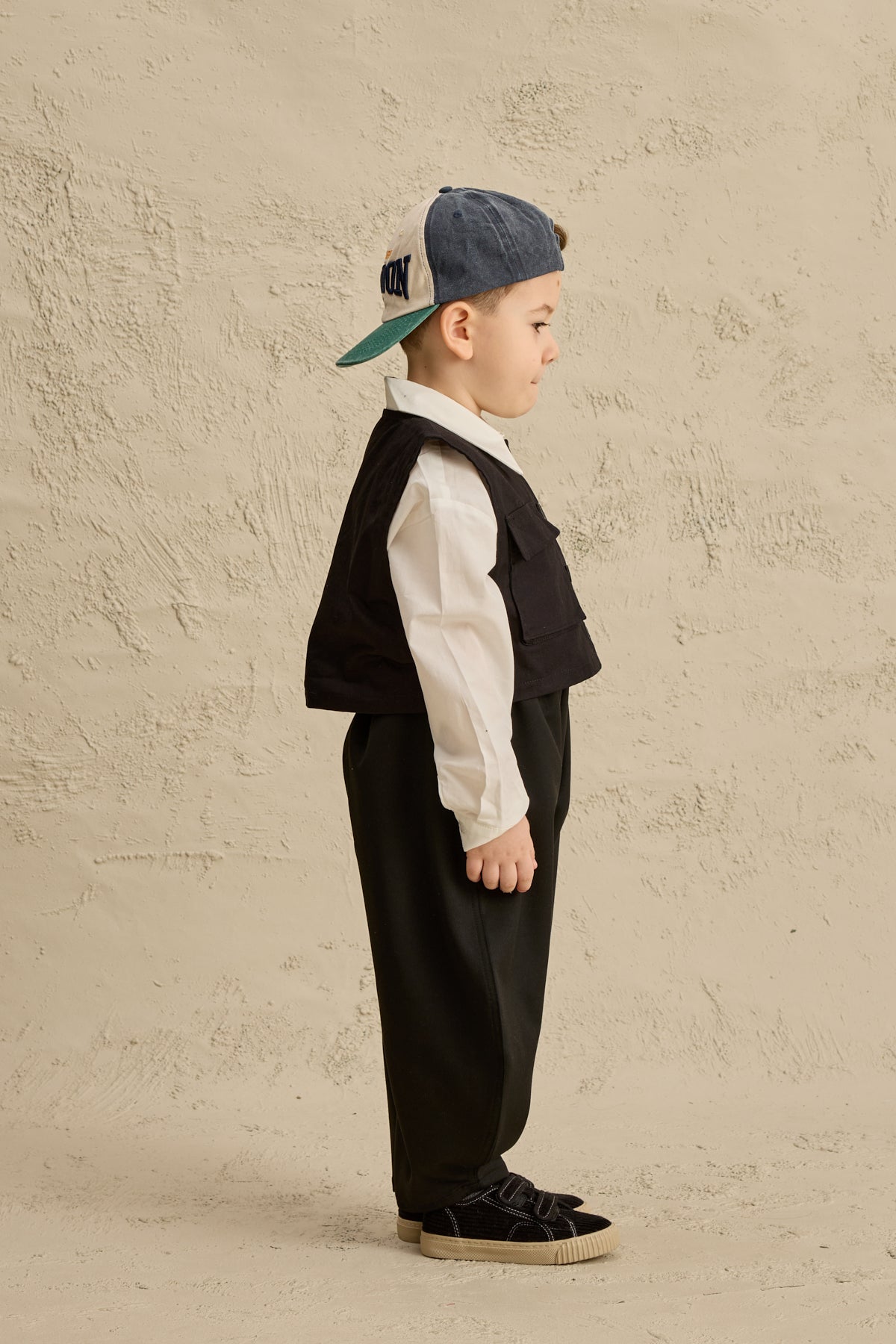 Oversize Yelek Gömlek Takım Siyah