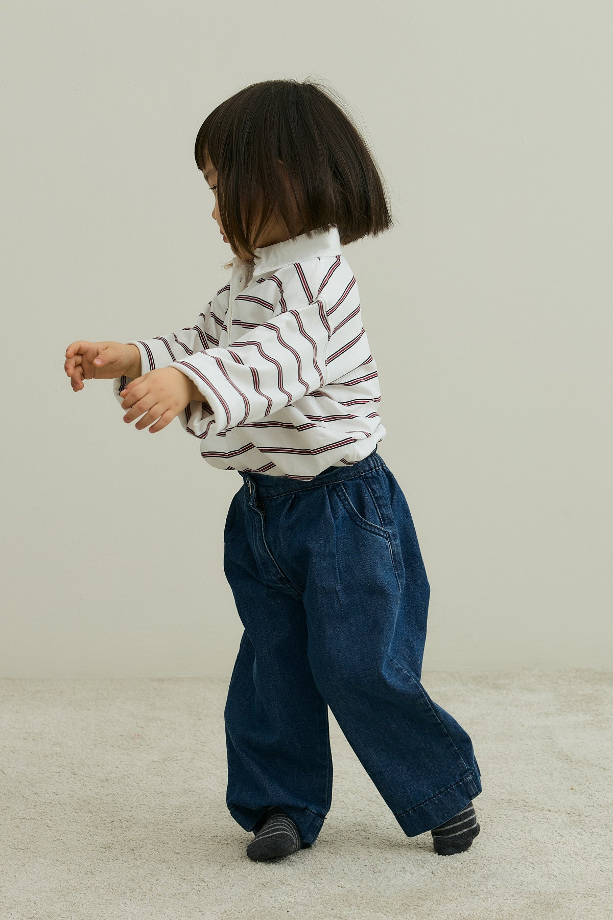 Palazzo Denim Pantolon Koyu Mavi