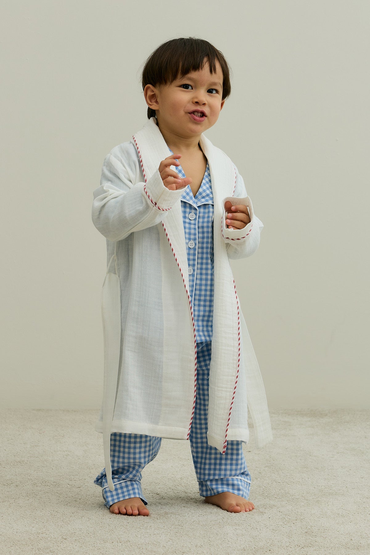 Pamuk Bornoz Sabahlık Ekru