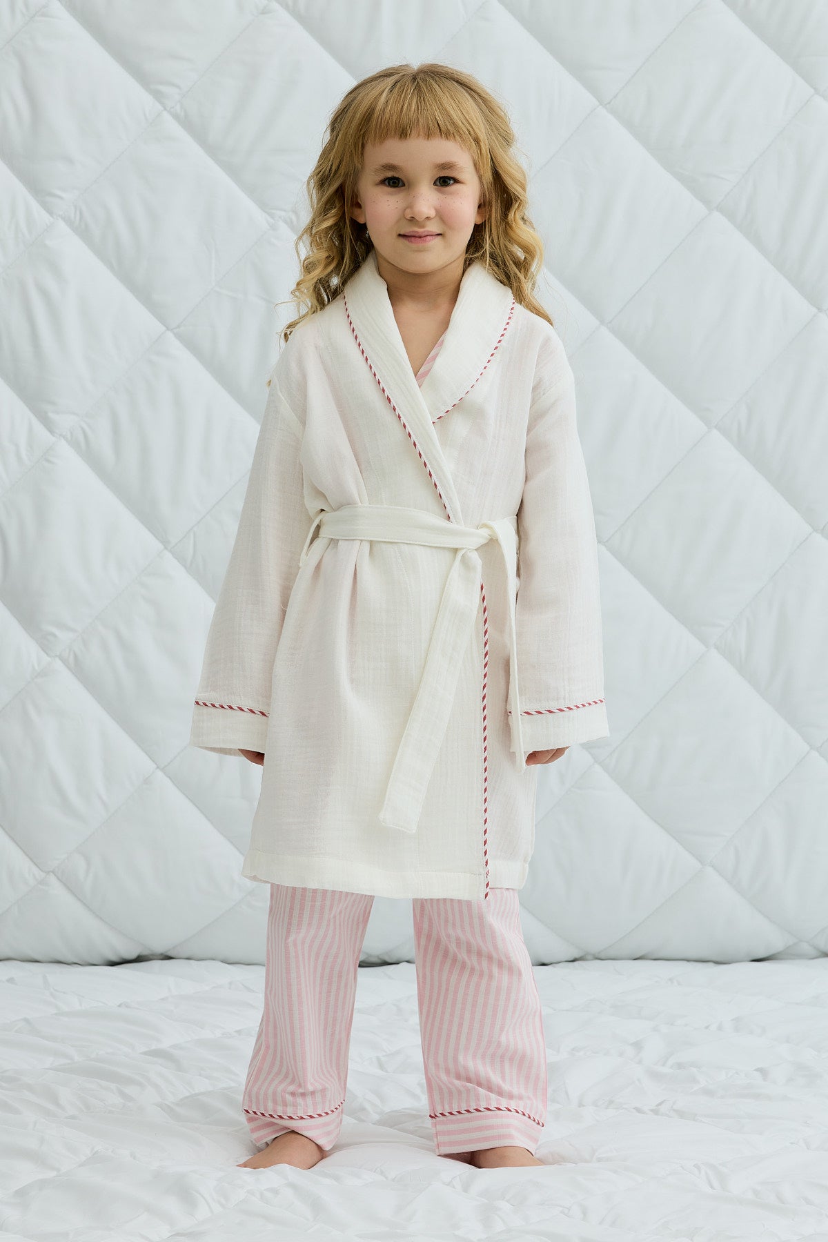 Pamuk Bornoz Sabahlık Ekru