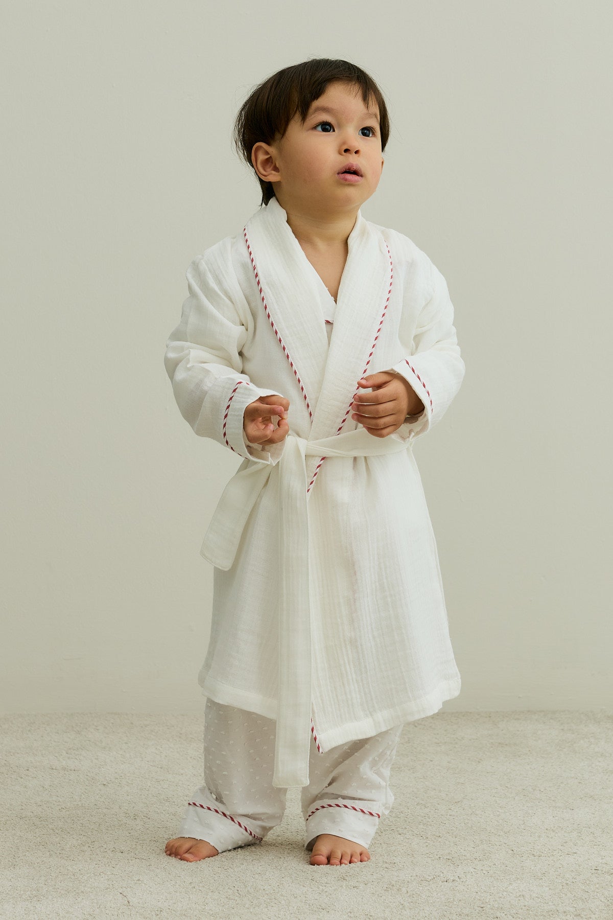 Pamuk Bornoz Sabahlık Ekru