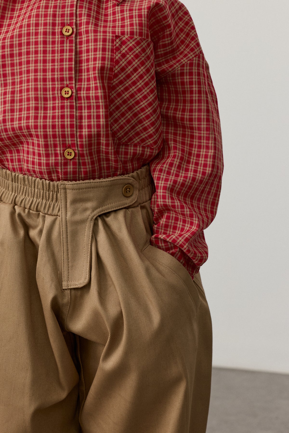 Parça Detaylı Barrel Pantolon Camel