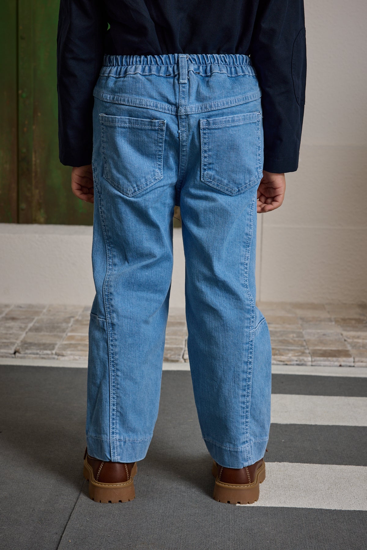 Parçalı Denim Pantolon Açık mavi