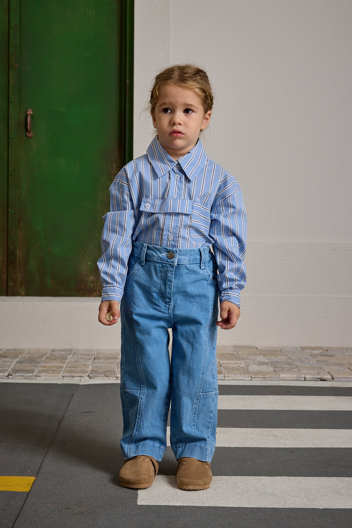 Parçalı Denim Pantolon Açık mavi