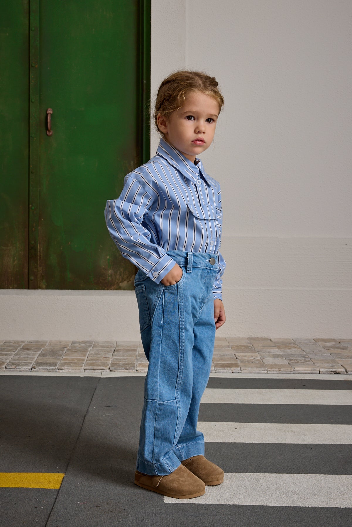 Parçalı Denim Pantolon Açık mavi